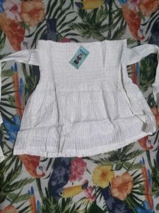 White Ethnic skirt with Tie Detail