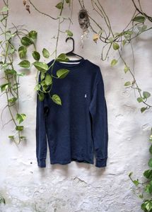 ralph lauren  Navy Blue Long Sleeve Polo Shirt