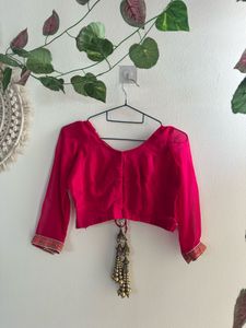 Heavy Bridal Vibrant Pink Ethnic Blouse