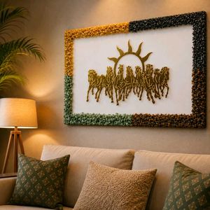 7 Horses Crystal Wall Art Frame