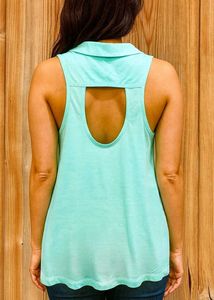Stylish Sleeveless Turquoise Top