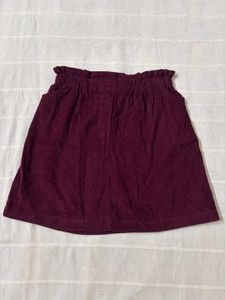 Maroon Corduroy Skirt