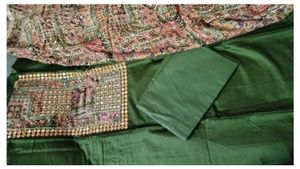 Elegant Green mirror work Ethnic Suit