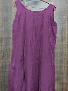 Elegant Purple Kurta Set Sleeveless