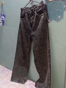 Acid Wash Wide Leg Jeans