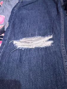 Ripped Blue Denim Jeans