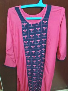 Pink Embroidered Kurti