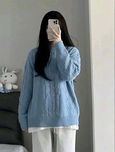 New with tag Korean Blue Cozy Cable Knit Sweater