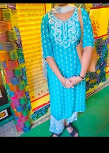 Blue kurti with dupatta set 🩵