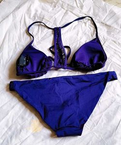 blue Crochet Bikini Set