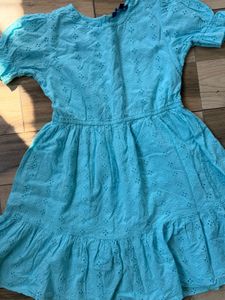 Charming Blue Eyelet Dress