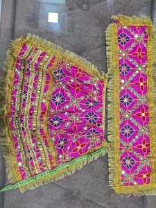 Vibrant Red  and Pink Embroidered Mata Lehenga Set