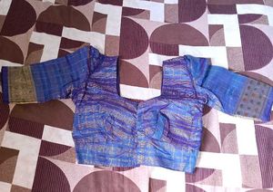 Elegant Blue &amp; Gold Saree