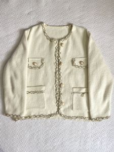 Elegant Cream Tweed-Style Jacket