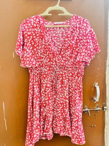 Red Floral Mini Dress