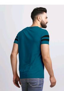 New Round Neck Cotton Blue T Shirt