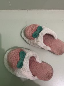 Cute Pink Bow Slippers