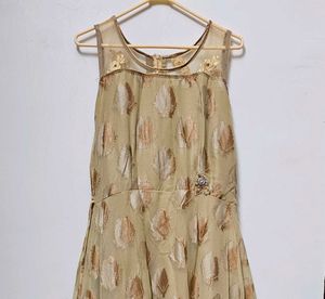 Elegant Beige Ethnic Gown
