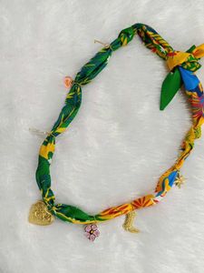 Boho Scarf Necklace with Charms