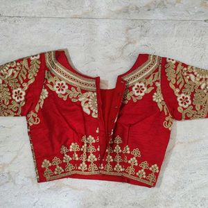Size adjustable Red Embroidered Blouse