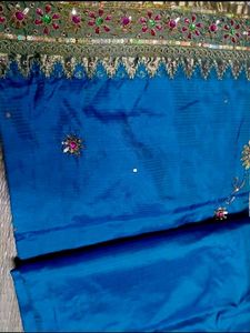 Blue pure wedding kanjeevaram silk saree