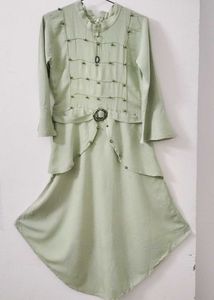 Sage Green Embellished Dress 👗