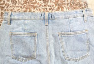 🔵66 girls Light Wash Denim A-Line Short Skirt🔵