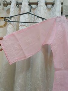 Pink Chikankari Kurta