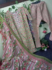 Green Kurta Set with Dupatta