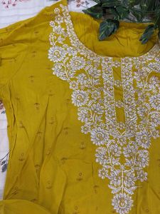 3 piece Kurta set- Yellow