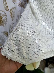 Sparkling White Sequin Tube Midi skirt