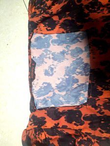 Stylish Orange &amp; Black Print Top
