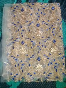 1mtr Full Embroidery Work Golden Blouse Piece