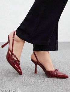 Chic Burgundy Patent Leather Heels
