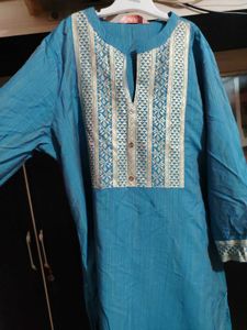 💙Elegant Blue Embroidered Kurta