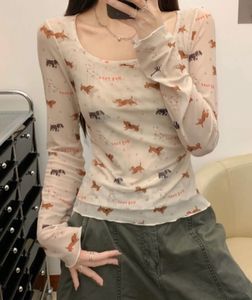 Cute Dog Print pullover top