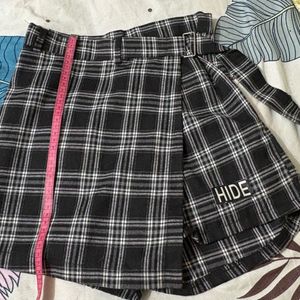 Tartan Skirt with Belt Detail
