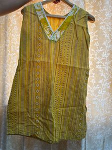 Yellow Printed Kurta