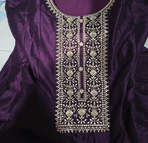 Libas heavy flare purple Embroidered Kurta Sets
