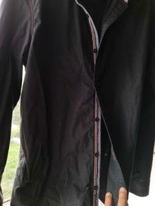 Black Long Sleeve Button-Down Shirt