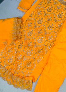 Stunning Yellow Embroidered Lehenga Choli Set