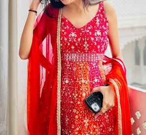 Stunning Red Ethnic Kurta Set