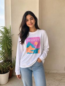 White Long Sleeve Graphic T-Shirt