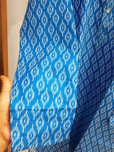 NEW MEN'S BLUE PRINTED KURTA