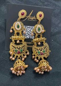 brand new , Intricate Gold Jhumka Earrings