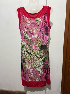Length-40,,Floral Print Sleeveless Dress