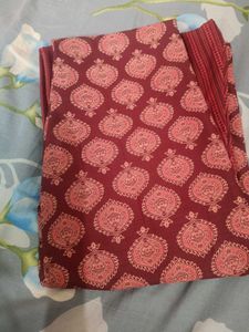 Maroon Printed Kurta Set