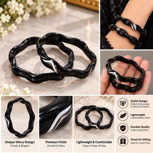 Elegant Black Bangle Set
