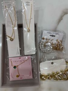 Combo of 5 Gold Tone Necklace & Earring Set