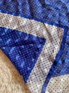 Blue White Polka Dot Scarf